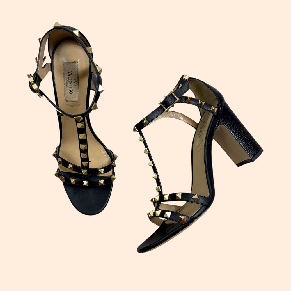 Valentino Rockstud Ankle Strap Sandals 90